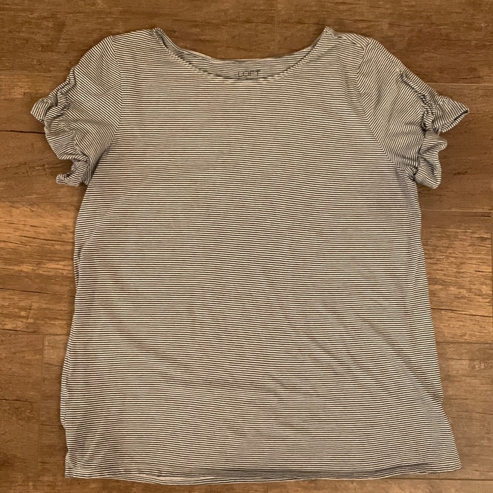 Loft Outlet Striped Short Sleeve Tee - Medium